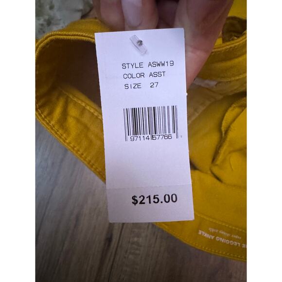 NWT AG Adriano Goldschmied Legging Ankle Super Skinny Pants Yellow Size 27 - Picture 3 of 4